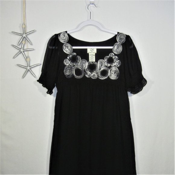 ICE Ruffle Dress Black Size 10 - Picture 3 of 8